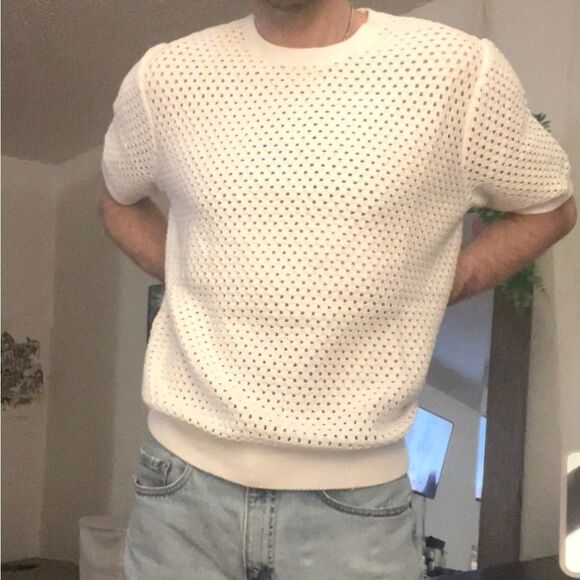 BNWT Urban Outfitters - Guess Originals - Men’s Short Sleeve Crochet Sweater - Picture 7 of 9